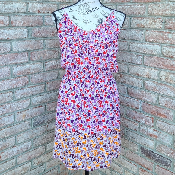 Eight Sixty Dresses & Skirts - Eight Sixty Colorful Floral Patterned Dress Purple
